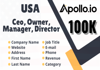 I Will Deliver 100K USA CEO Owner Director Manager Business Email Database List From USA UK