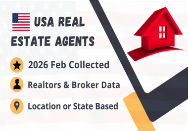 I Will Deliver You 100K Realtors,  Real Estate Agents,  Investor,  Contractor Broker Email Lists Leads