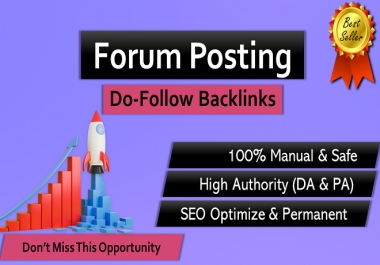 Build 50 Forum Posting Link Building SEO Backlinks From Unique Domain