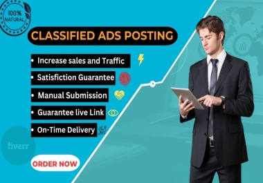 I will post 50 advertisements on classified advertisements posting site