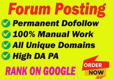 Build 40 Forum Posting Link Building SEO Backlinks From Unique Domain