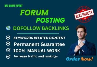 Create 50 Forum posting Dofollow High Quality Backlinks Website Site Ranking