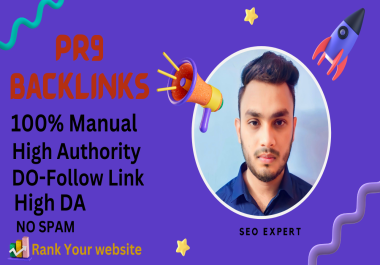 I will do manual 100 high da Pr9 backlinks SEO link building