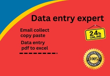 I Will do data entry,  copy paste,  email collection job.