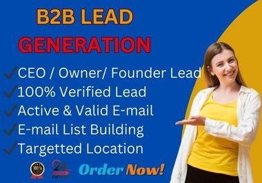 I will do accurate B2B Lead Generation, Data Entry, ...