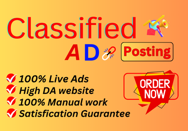 I will post your 75 Classified ads on the top ad posting site