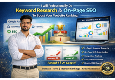 I will professionally 5 research keywords and optimize your website for Google ranking