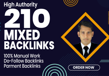 I will do Manually 210 high quality premium Mixed dofollow SEO backlinks Rank In Google