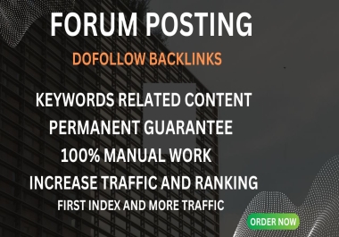 I will provide 50 dofollow forum posting backlinks on high da site