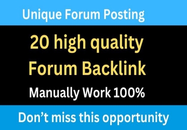 I will do 20 forum posting,  unique domain forum backlinks