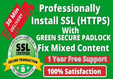 1 year premium SSL for your website or webserver & Free Installation services