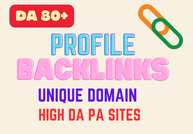 50 DA80+ high-quality Profile link building