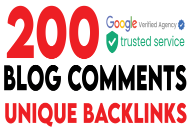 Premium 200 High DA DR Unique Blog Comments Backlinks