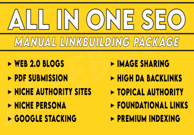 All In One Manual SEO Link Building,  Dofollow Backlinks Web2.0,  Contextual,  Profile,  Signals Buy Now