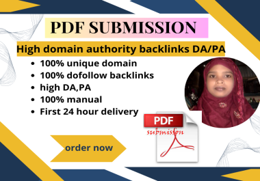 I will do 100 PDF submission SEO backlinks manually.
