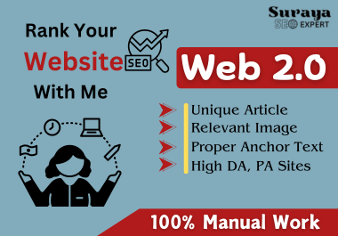 I will create 50 Web 2.0 contextual backlinks on high DA Website