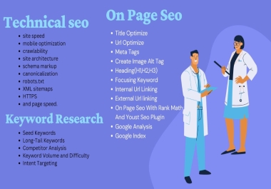 I am ready to do on page,  technical SEO and keyword research for your website