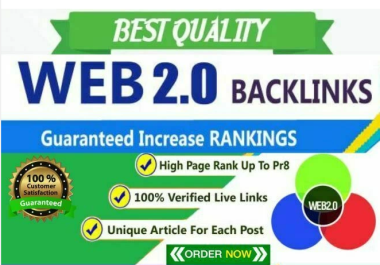 Get Contextual Super Strong DA 70+ 150 Web2.0 Backlink Link Building