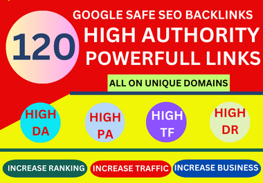 I will build 120 unique domain SEO backlinks on high da tf sites