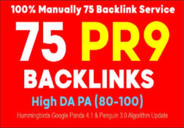 Exclusively High DA PA 80-100 Manually Create Total 75 Backlinks for SEO Powerful Increase Google