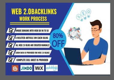 I will do web 2.0 backlinks,  Linkbuilding,  SEO