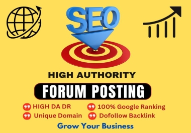 I will provide 50 high quality forum posting backlinks with high DA