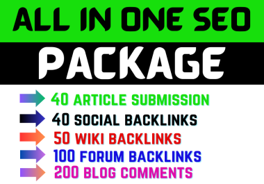 ALL IN ONE - SEO Backlinks Package for your website ranking on Google