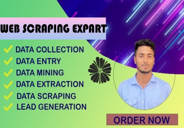 I will do Web Scraping Data Scraping Data Mining Data Collection