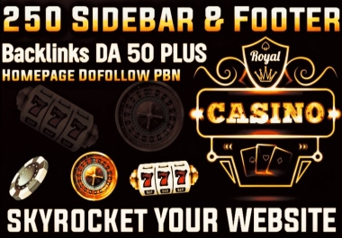 Rank Higher 250 Premium DA 50+ Dofollow Sidebar-Footer Backlinks