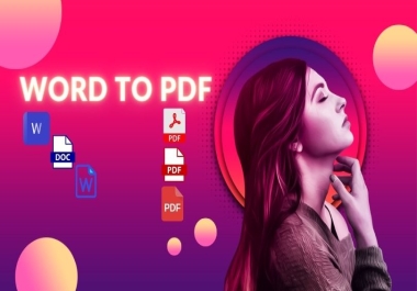 I will do Word file to PDF file Unlimited with in 24hrs