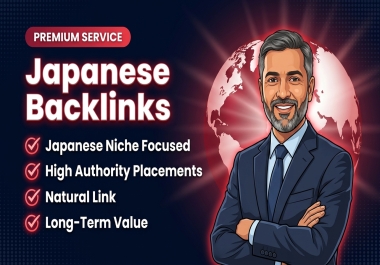 Manually Create TOP 20+ High Quality Japanese Dofollow Backlinks DA 60-90
