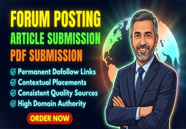 70 Dofollow Mix Backlinks &mdash Article Submission,  Forum Posting & PDF Submission