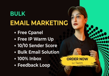 I will setup an Unlimited SMTP server with MailWizz & SendBlaster to send bulk emails