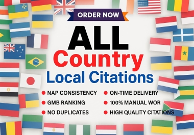 I will build 50 local citations for all countries worldwide SEO
