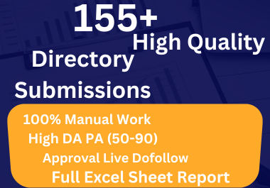 I will provide 155+ high quality Do follow Directory Backlinks with live link