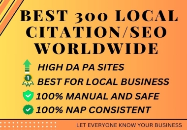 I will help you rank your business with 300 local citation