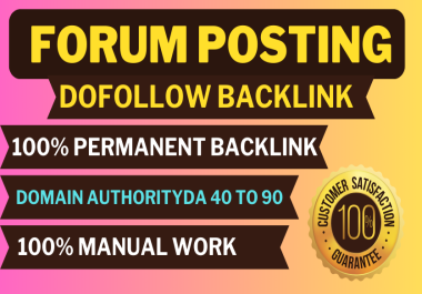 Build 50 Forum Posting Backlinks with High Domain Authority for Better Ranking