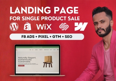 Shopify,  WordPress,  Wix,  Tilda,  Squarespace Landing Page,  Online store for Single Product sale