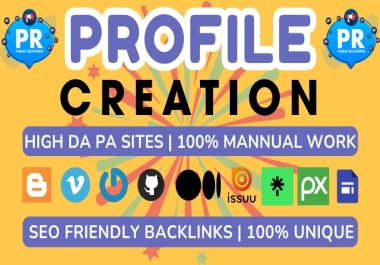 High Quality 200 Profile Backlinks DA 99-70 + To Boost Your Website Ranking on Google