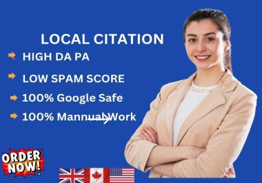 I will give 55 local citations backlinks to high authority and low spam score
