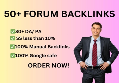 I will manually create 50 forum posting backlinks to high DA/PA websites.