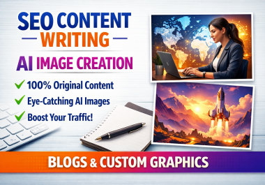 I will write SEO optimized content and create eye-catching AI images