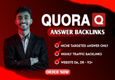 High-Quality 15 Targeted Quora Ans. & SEO Backlinks