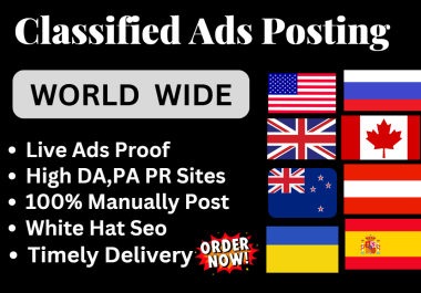 100+ Manual Classified Ad Posting for High Authority Backlinks