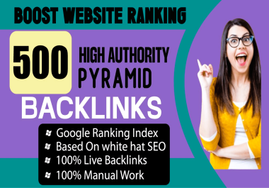 Powerful SEO Backlinks All IN ONE 500 Link Pyramid Google Search Ranking 1st Page
