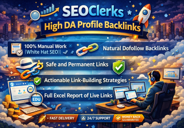 I will create 100 powerful profile backlinks from high DA websites to boost your SEO