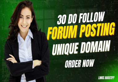 I will do 30 high-quality forum posting contextual backlinks