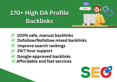 I will do 170+ High DA Profile Backlinks for Organic SEO Growth