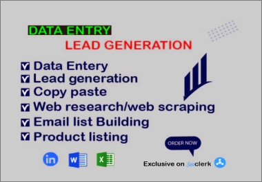 I will be your virtual assistant for data entry,  Scrapping,  copy paste,  typing and web research