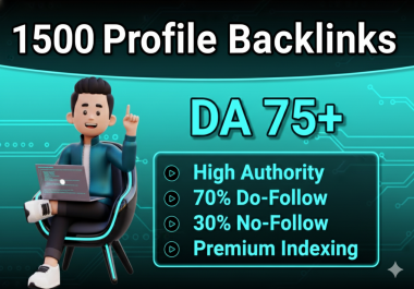 I will do 1500 SEO profile backlinks with da 99 and tf 50 to boost google ranking